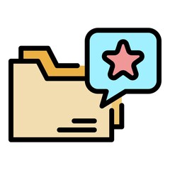 Poster - Expertise knowledge icon. Outline expertise knowledge vector icon color flat isolated