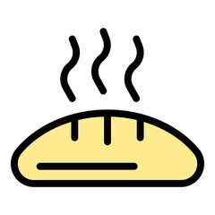 Wall Mural - Warm bread icon. Outline warm bread vector icon color flat isolated
