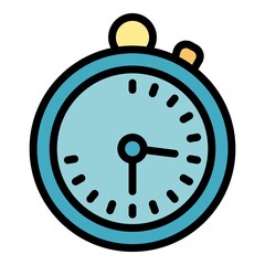 Poster - Stopwatch icon. Outline stopwatch vector icon color flat isolated