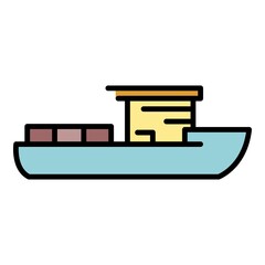 Sticker - Modern vessel icon. Outline modern vessel vector icon color flat isolated