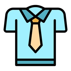 Poster - School shirt icon. Outline school shirt vector icon color flat isolated