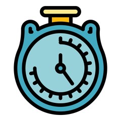 Poster - Sport stopwatch icon. Outline sport stopwatch vector icon color flat isolated
