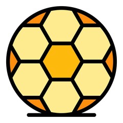 Sticker - Soccer ball icon. Outline soccer ball vector icon color flat isolated