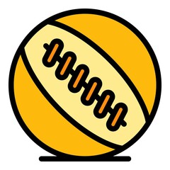 Poster - Sport ball icon. Outline sport ball vector icon color flat isolated