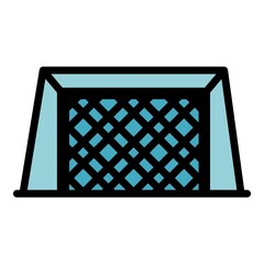 Poster - Soccer net icon. Outline soccer net vector icon color flat isolated