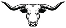 Texas Longhorn Cattle Head Icon Logo. Cut Cutting File