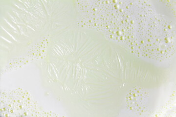 milk with bubble and cream top view,can use as food,health,dairy related background