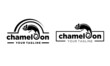 Unique word mark chameleon logo designs