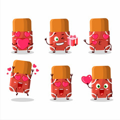 Canvas Print - red eraser cartoon character with love cute emoticon