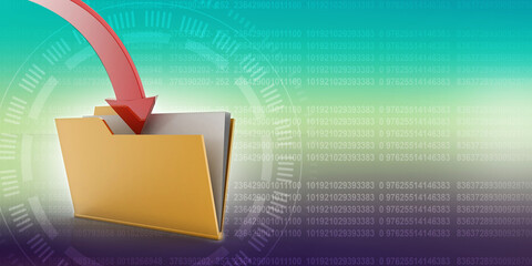 Poster - 3d rendering folder with arrow
