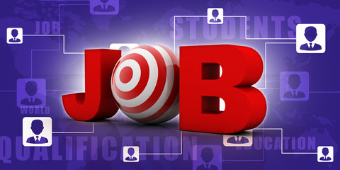 Poster - 3d rendering Search Job Concept
