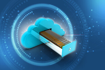 Poster - 3d rendering cloud  folder network
