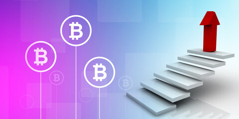 Poster - Rising success arrow  . 3D illustration
