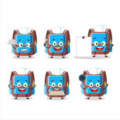 Sticker - Cartoon character of backpack children with various chef emoticons