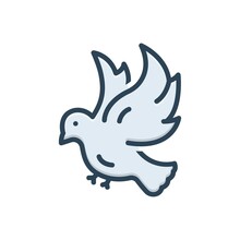 Color Illustration Icon For Bird