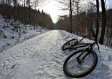 Fototapeta Na sufit - Silesian Beskid trails winter bike enduro