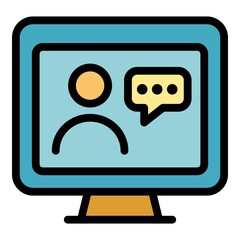 Poster - actual conference icon. outline actual conference vector icon color flat isolated