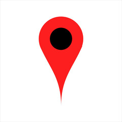 Poster - Red marker circle. Red pin location in google maps. Pin, tagging editable vector. Basic element design. EPS10
