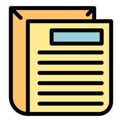 Sticker - Actual documentation icon. Outline actual documentation vector icon color flat isolated