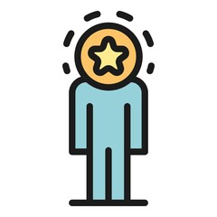 Poster - Vip hierarchy icon. Outline vip hierarchy vector icon color flat isolated