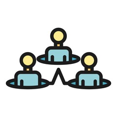 Poster - Manager hierarchy icon. Outline manager hierarchy vector icon color flat isolated