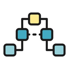 Poster - Corporate hierarchy icon. Outline corporate hierarchy vector icon color flat isolated