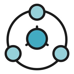 Poster - Round hierarchy icon. Outline round hierarchy vector icon color flat isolated