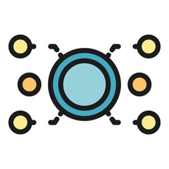 Poster - project hierarchy icon. outline project hierarchy vector icon color flat isolated