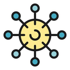 Poster - atom hierarchy icon. outline atom hierarchy vector icon color flat isolated