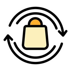 Poster - Natural resources cycle icon. Outline natural resources cycle vector icon color flat isolated
