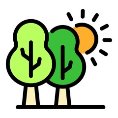 Poster - Nature tree icon. Outline nature tree vector icon color flat isolated