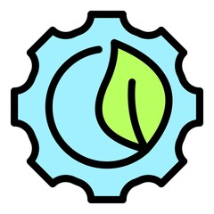 Poster - Bio system icon. Outline bio system vector icon color flat isolated