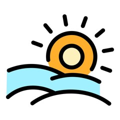Poster - nature sun icon. outline nature sun vector icon color flat isolated