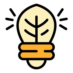Poster - Bulb leaf icon. Outline bulb leaf vector icon color flat isolated