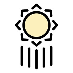 Poster - Sun energy icon. Outline sun energy vector icon color flat isolated