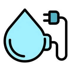 Poster - Drop plug icon. Outline drop plug vector icon color flat isolated