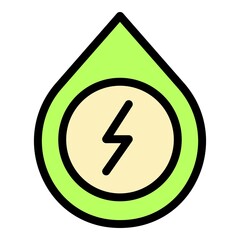 Poster - Power generation icon. Outline power generation vector icon color flat isolated