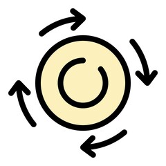 Poster - renewable natural energy icon. outline renewable natural energy vector icon color flat isolated