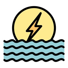 Poster - hydro eco power icon. outline hydro eco power vector icon color flat isolated
