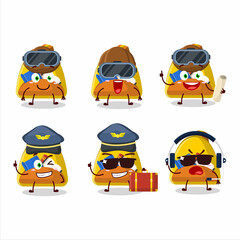 Canvas Print - Pilot cartoon mascot school bag with glasses