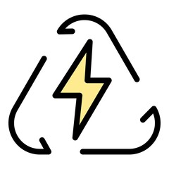 Poster - renewable energy icon. outline renewable energy vector icon color flat isolated