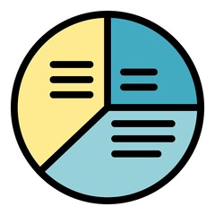Poster - Pie chart icon. Outline pie chart vector icon color flat isolated