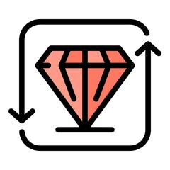 Poster - Mining resources icon. Outline mining resources vector icon color flat isolated