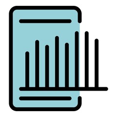 Poster - Online chart icon. Outline online chart vector icon color flat isolated