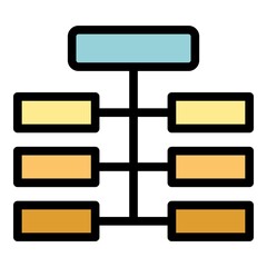 Poster - Hierarchy structure icon. Outline hierarchy structure vector icon color flat isolated