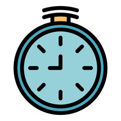 Wall Mural - Stopwatch icon. Outline stopwatch vector icon color flat isolated