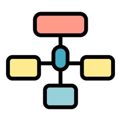 Poster - hierarchy network icon. outline hierarchy network vector icon color flat isolated