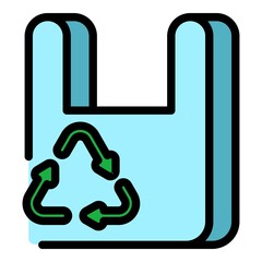 Poster - eco pack icon. outline eco pack vector icon color flat isolated