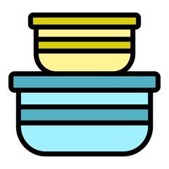Poster - Eco material container icon. Outline eco material container vector icon color flat isolated
