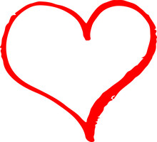 Hand Draw Heart Icon Love Sign Design